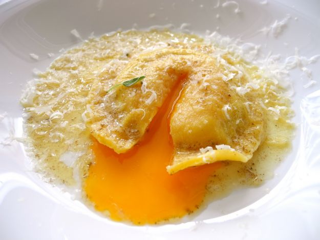 ravioli di magro con crema all'arancia