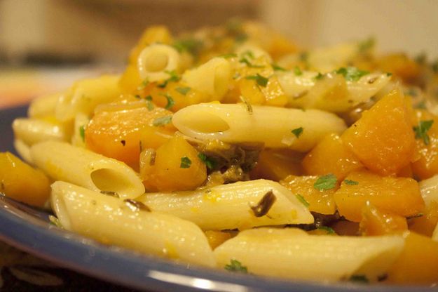 ricette pasta pennette zucca funghi porcini