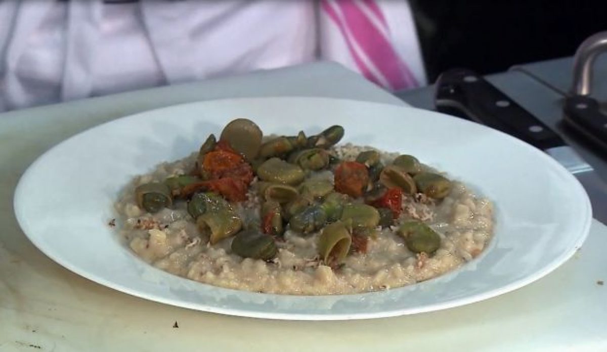Risotto al taleggio, porcini e fave