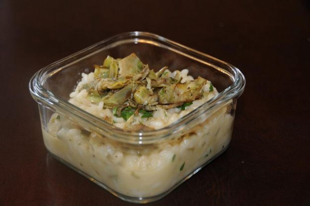 Risotto con carciofi e speck