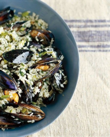 risotto con cozze mitili muscoli peoci