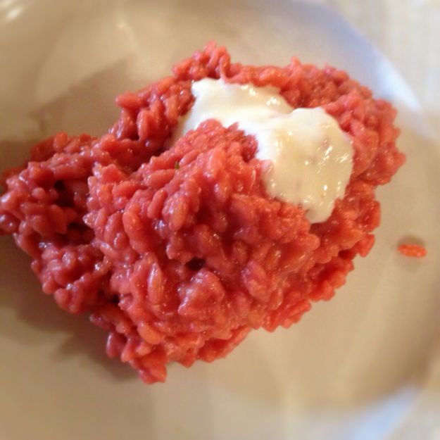 risotto rosa con barbabietola
