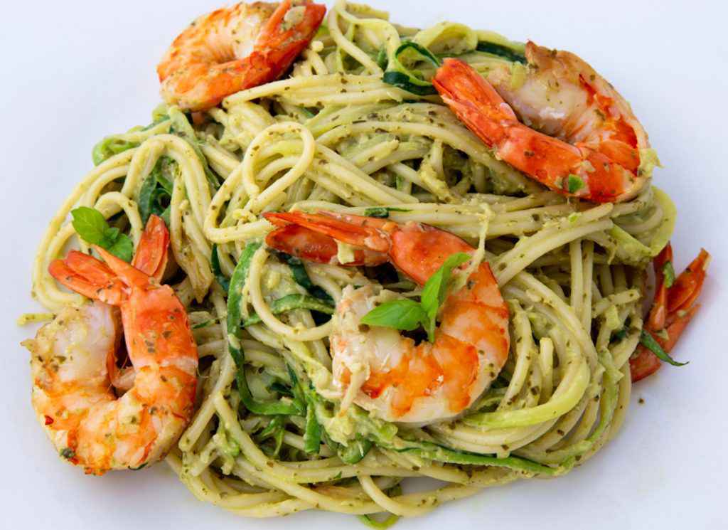 Pesto alla genovese con gamberi