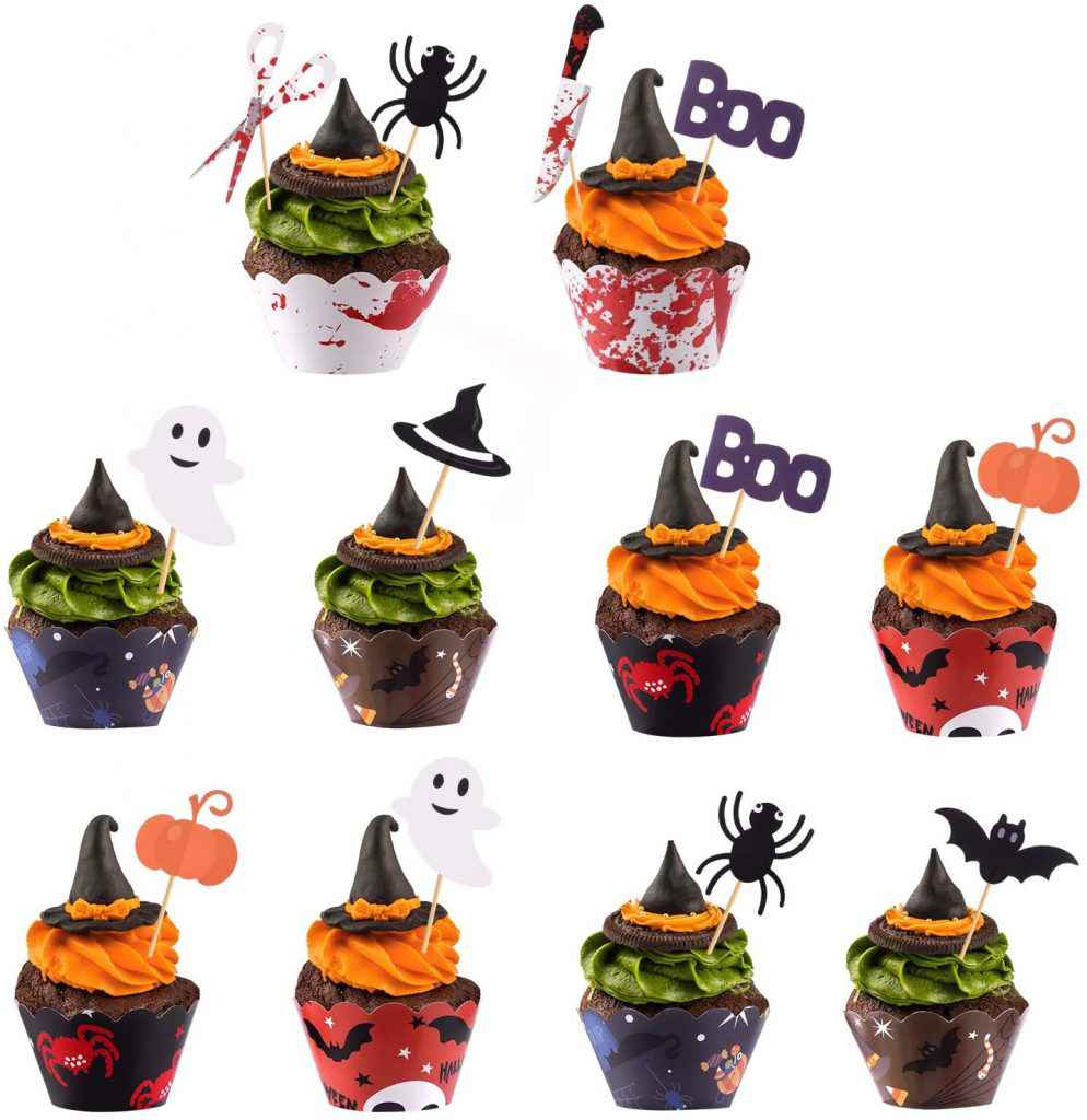 Decorazioni spaventose per cupcake di Halloween