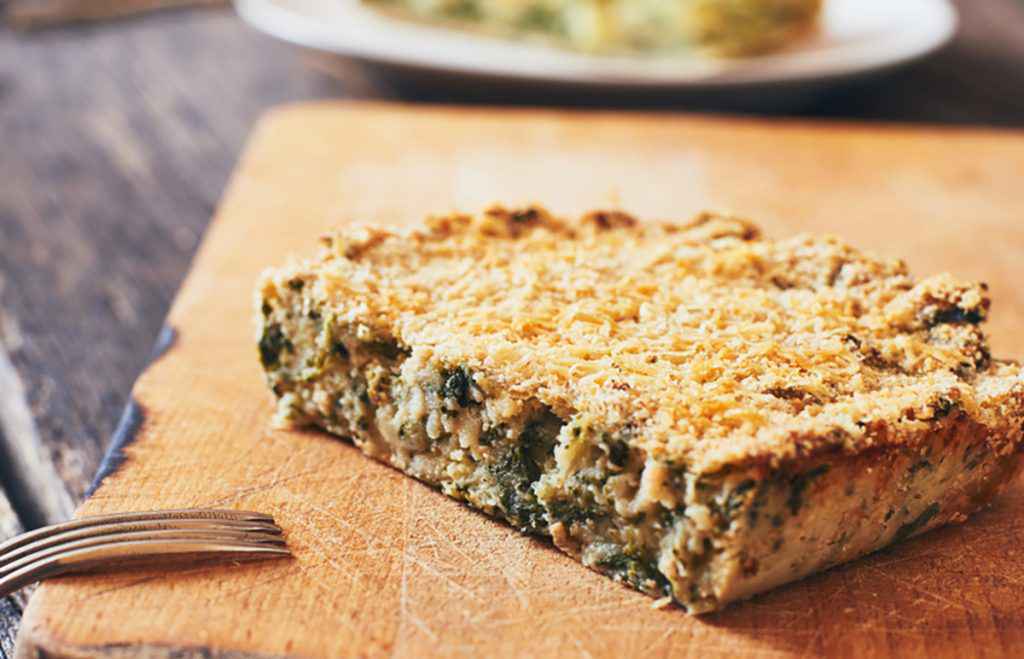 Gateau di patate vegetariano con verdure