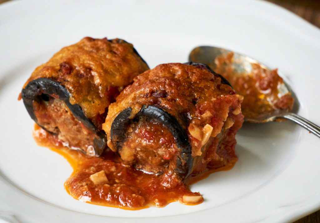 Involtini di melanzane e carne