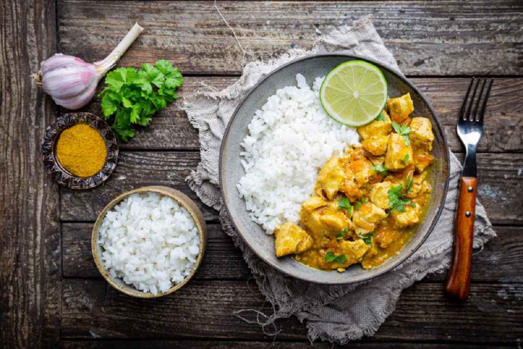 pollo al curry con riso basmati