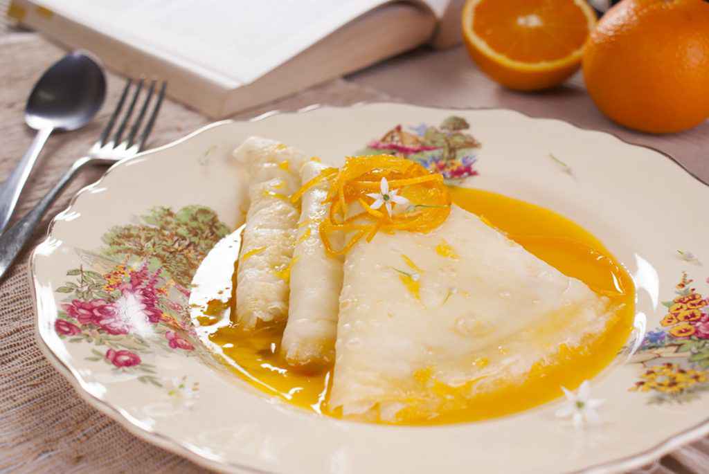 Crepes suzette vegan