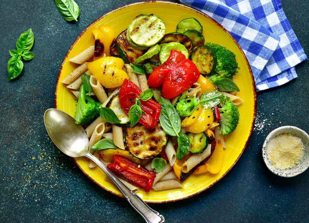 Pasta con verdure grigliate