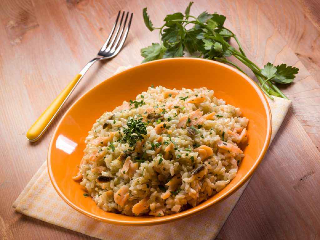 risotto al salmone affumicato