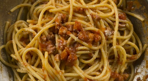 Pasta all’amatriciana con pancetta