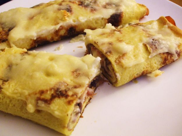 Crepes con radicchio e speck