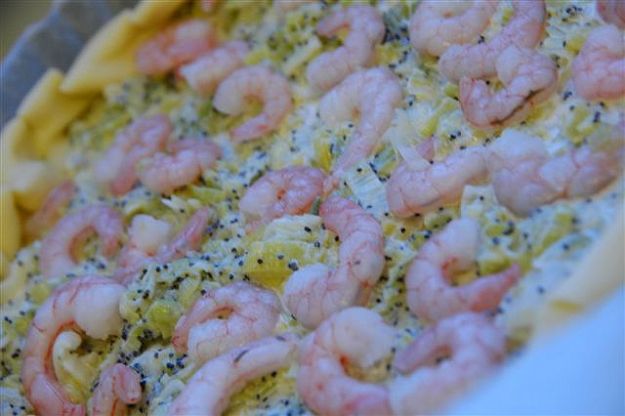 Torta salata con spinaci e gamberetti
