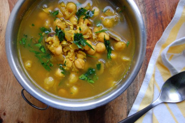 Zuppa di porcini e ceci