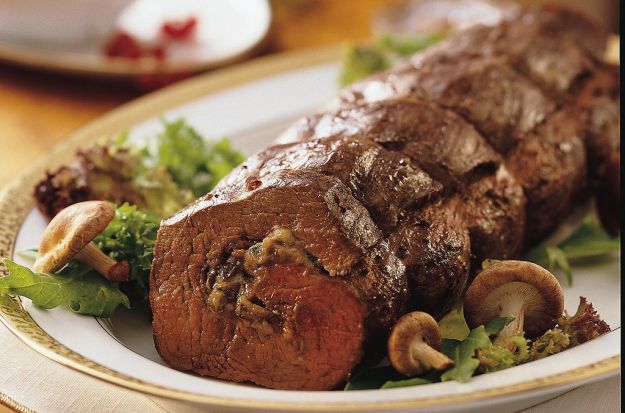 arrosto farcito con funghi e prosciutto