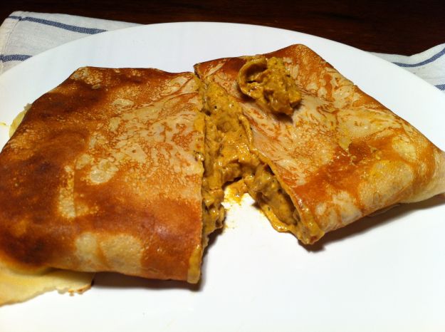 crepes con tacchino e funghi
