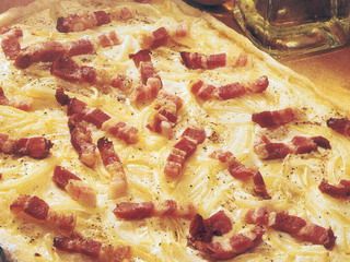 Flammenküche, pizza alsaziana