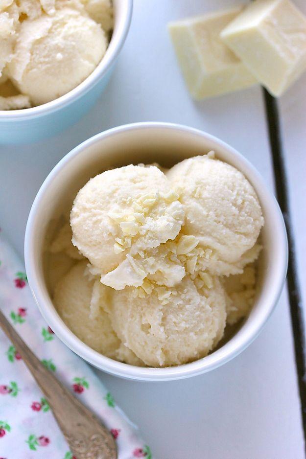 gelato al cioccolato bianco