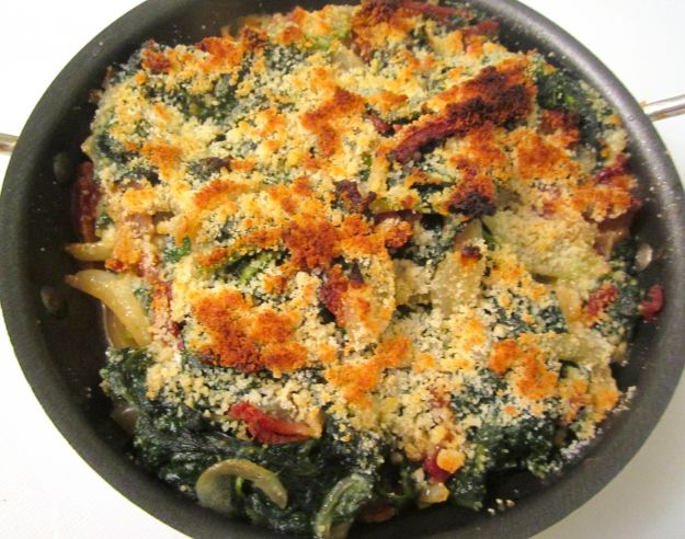 Gratin di spinaci e uova