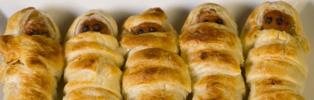 Mummie wurstel per Halloween
