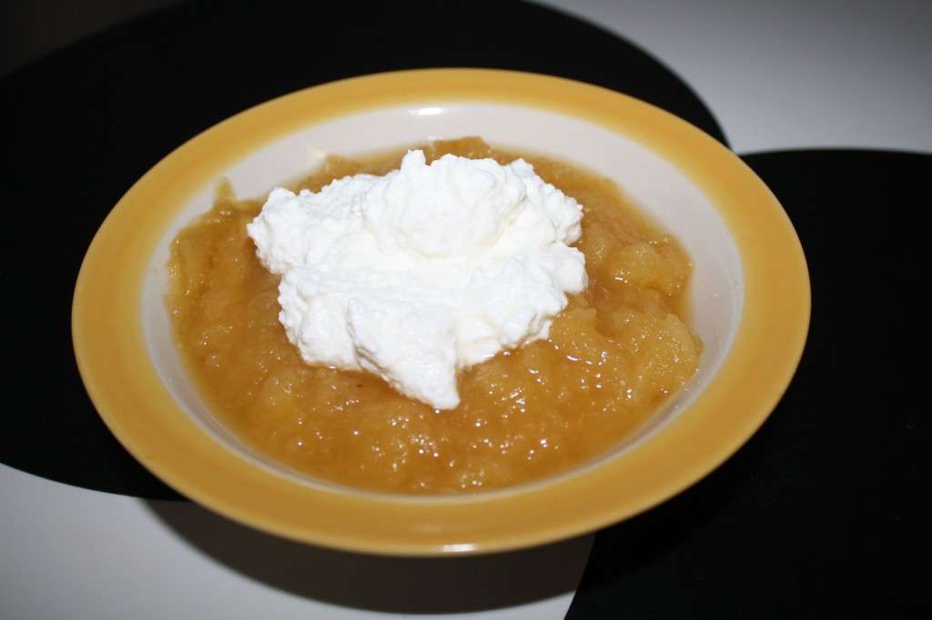 Crema di zenzero e mele con quagliata