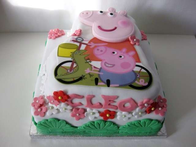 Torta Peppa Pig in bicicletta
