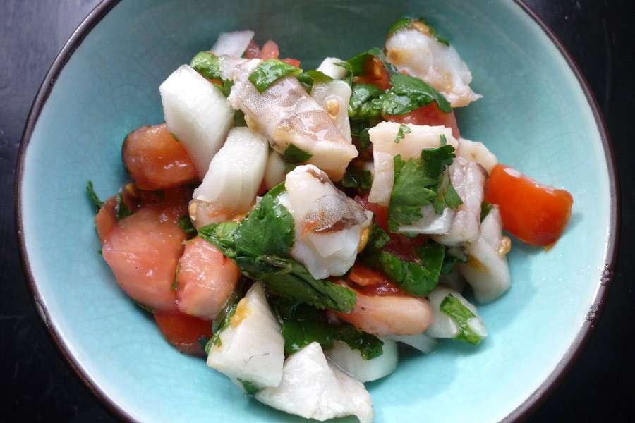 Cheviche di pesce, antipasto leggero