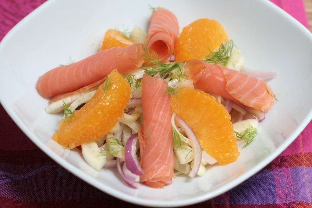 Insalata di salmone, finocchi ed arance