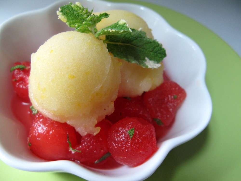 Sorbetto al limone e anguria