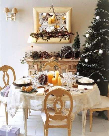 Decorazione per la tavola di Natale, white is magic