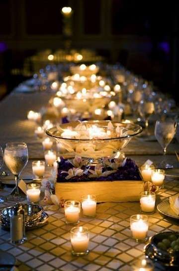 Decorazioni per la tavola di Natale, a lume di candela