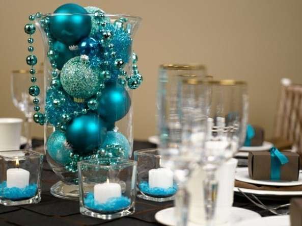 Decorazioni per la tavola di Natale, all in blu