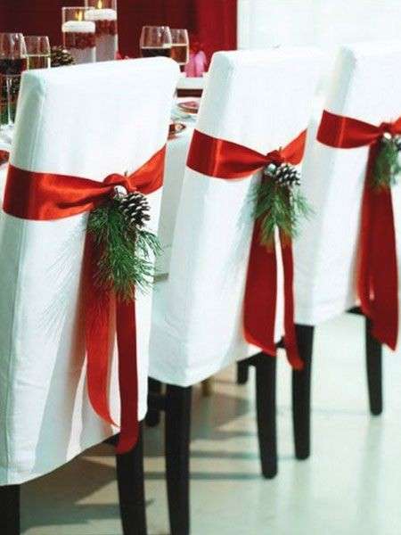 Decorazioni per la tavola di Natale, decorazione sedie