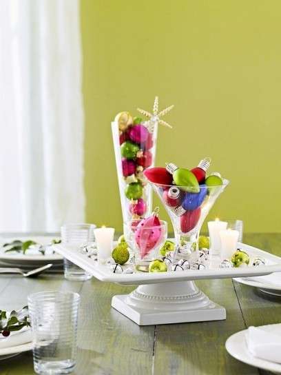 Decorazioni tavola di Natale, centrotavola colorato