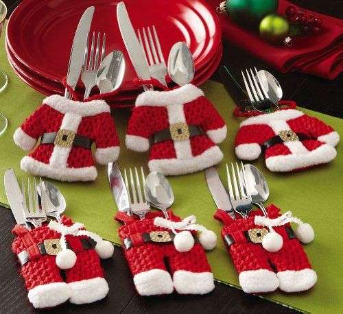 Decorazioni tavola di Natale, posate vestite