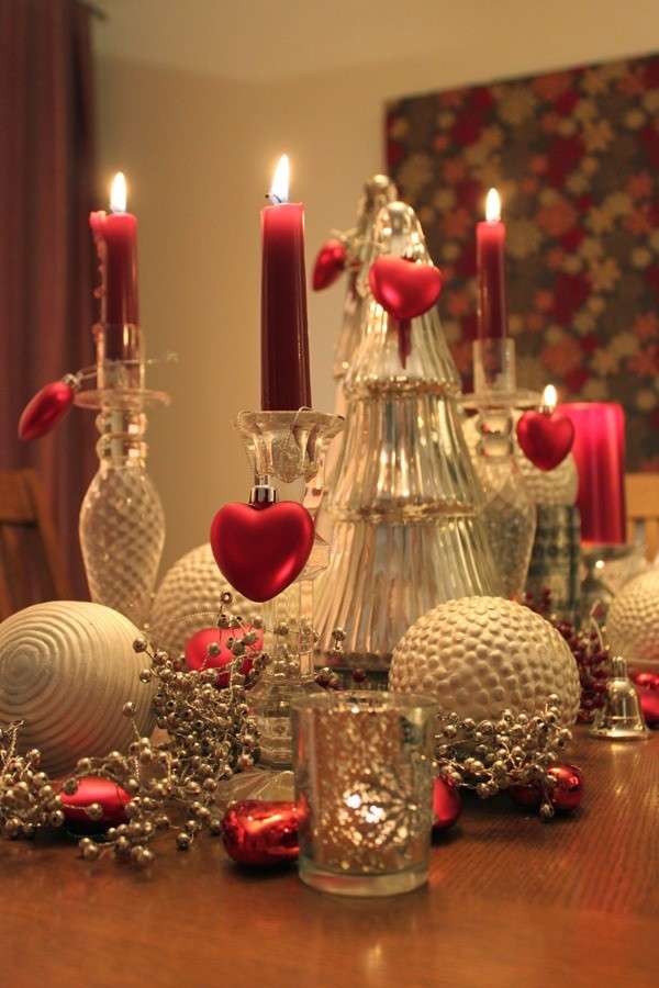 Candele romantiche come decorazioni