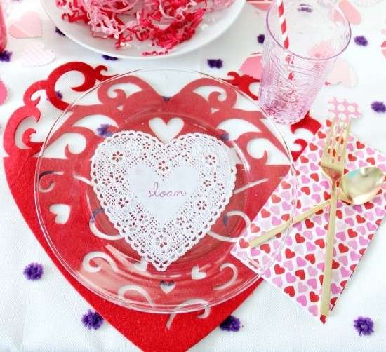 Sottopiatto a forma di cuore