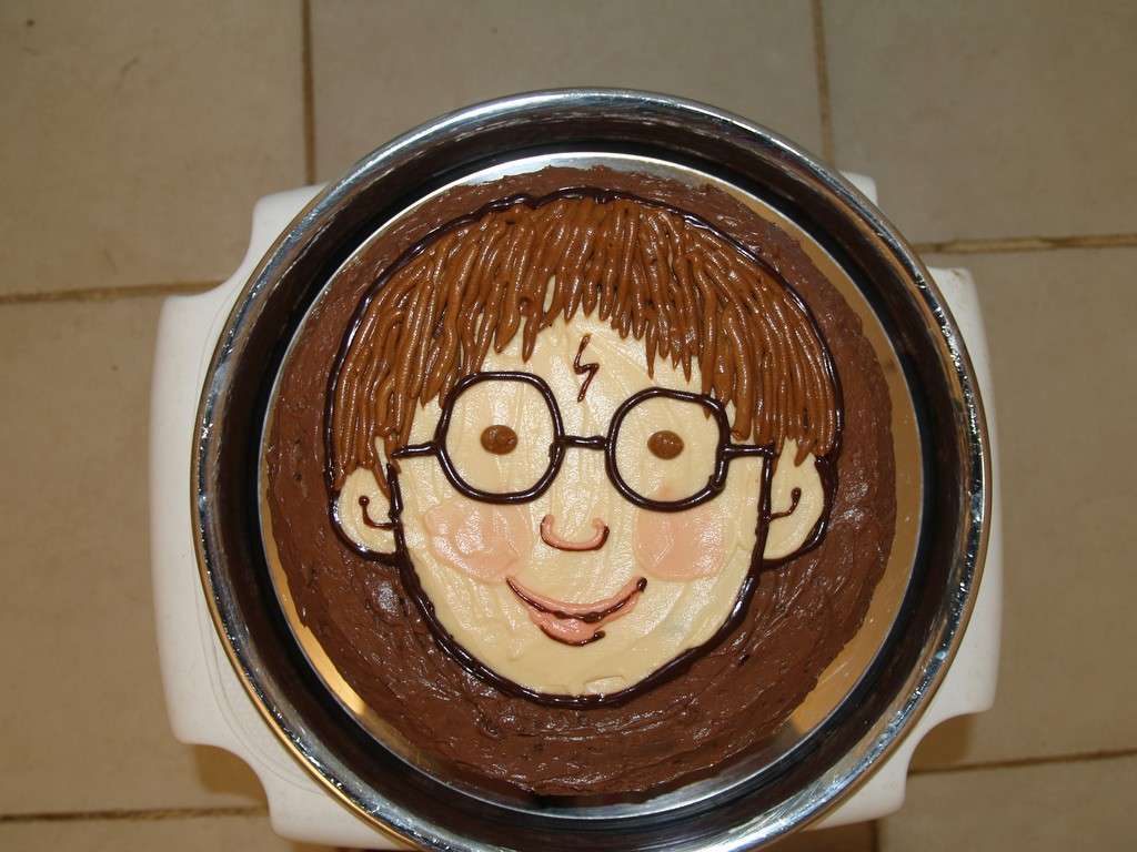 Torta Harry Potter con cioccolato decorata a mano