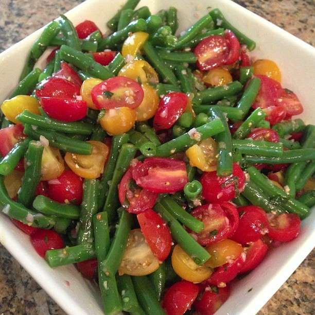 Fagiolini e pomodori ad insalata