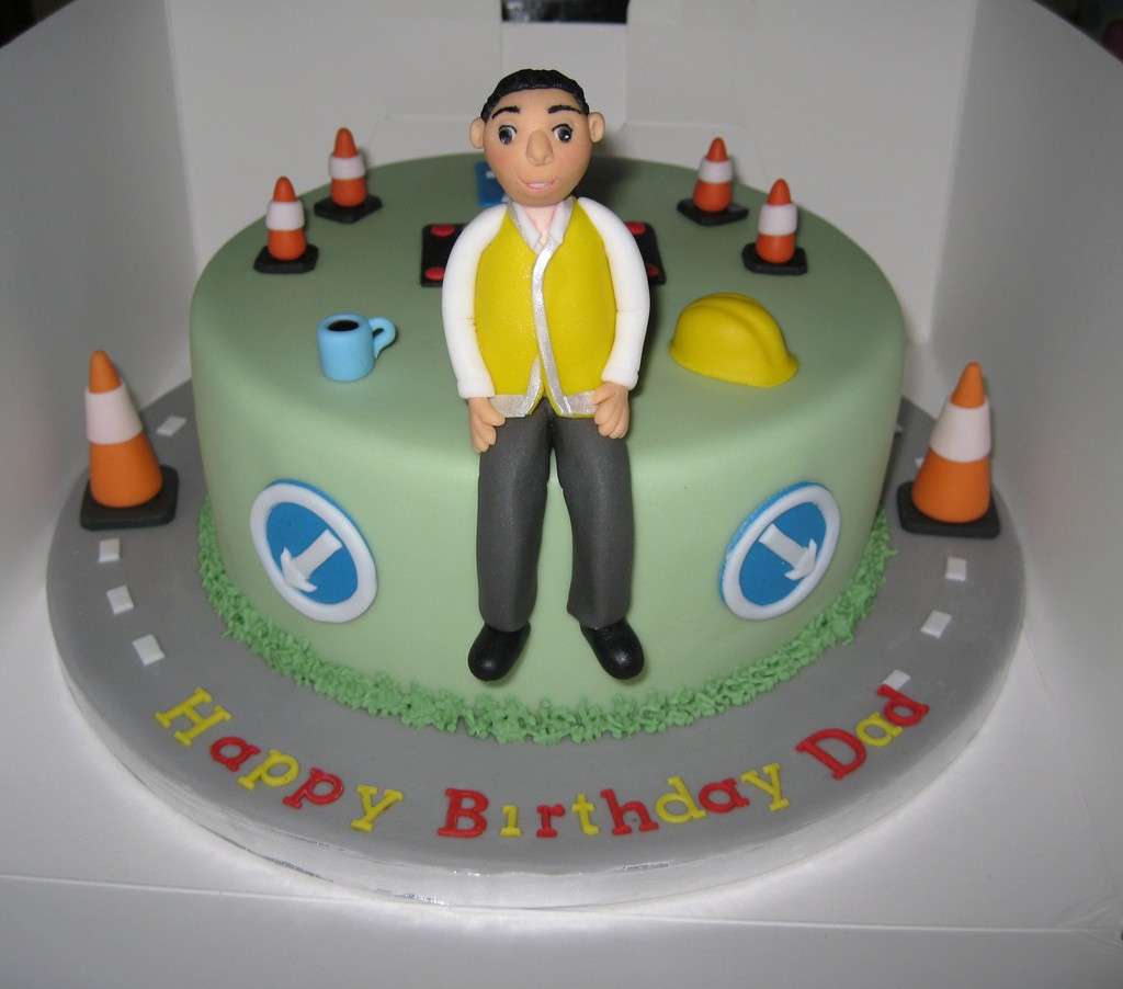 Torta di compleanno per operaio stradale