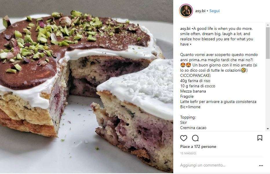 Ciccio pancake con cioccolato e pistacchi