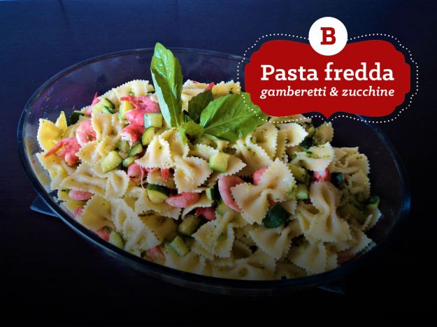 Pasta fredda con gamberetti e zucchine