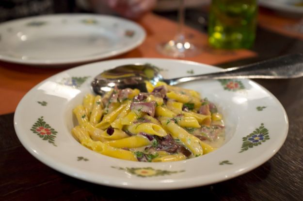 pasta radicchio e pancetta