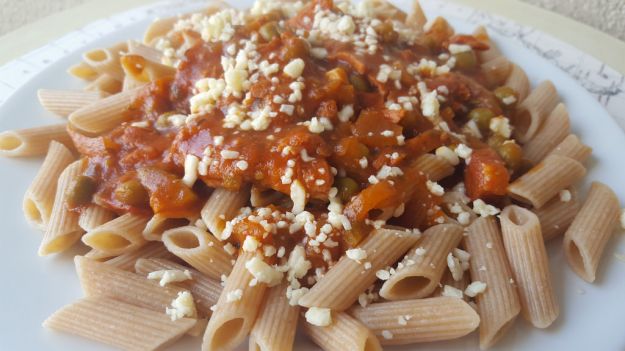 penne con zucca crudo e scamorza 1