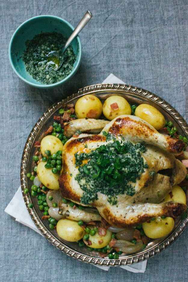 pollo con patate e piselli