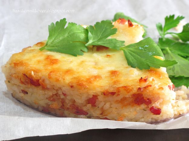 Riso al forno con carne e ceci