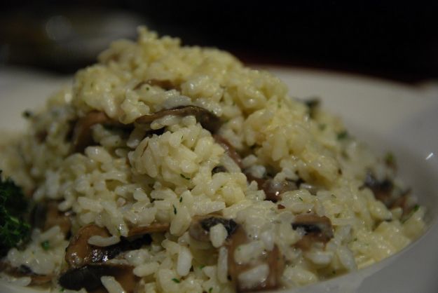 risotto ai funghi e cavoletti di bruxelles