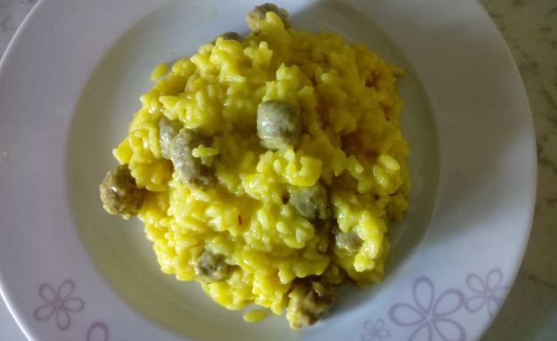 Risotto alle mele e salsiccia
