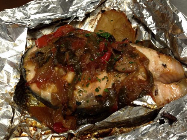 salmone in cartoccio