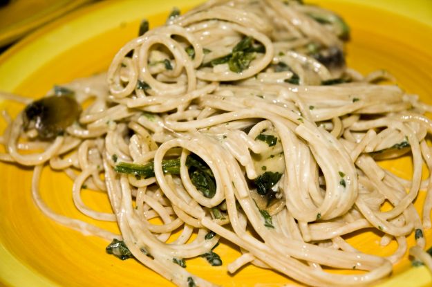 Spaghetti ai funghi e scarola